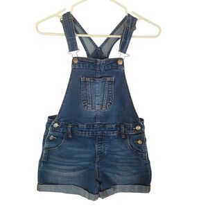 Jordache Girls Denim Shortalls Blue Overalls Size Large 10/12